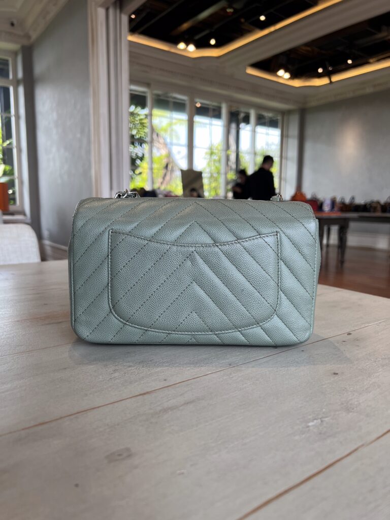Chanel Mini Rectangel Chevron Green SHW
