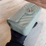 Chanel Mini Rectangel Chevron Green SHW