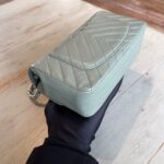 Chanel Mini Rectangel Chevron Green SHW