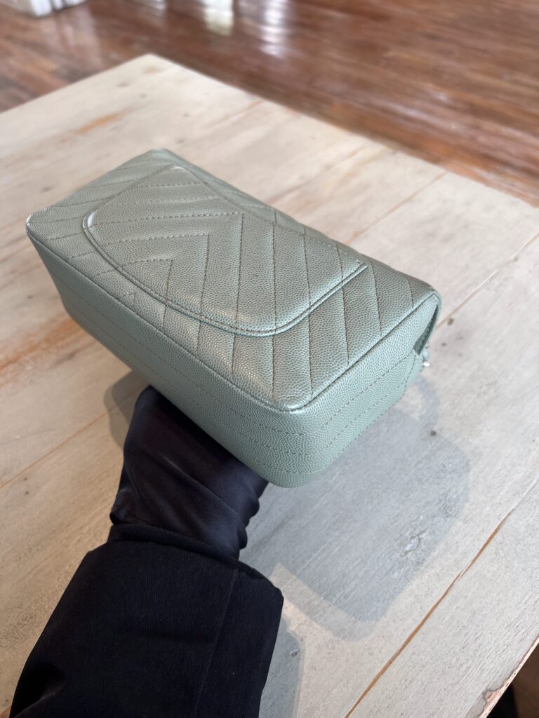 Chanel Mini Rectangel Chevron Green SHW