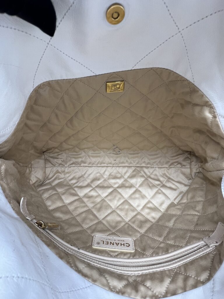 Chanel C22 Small Lambskin White GHW