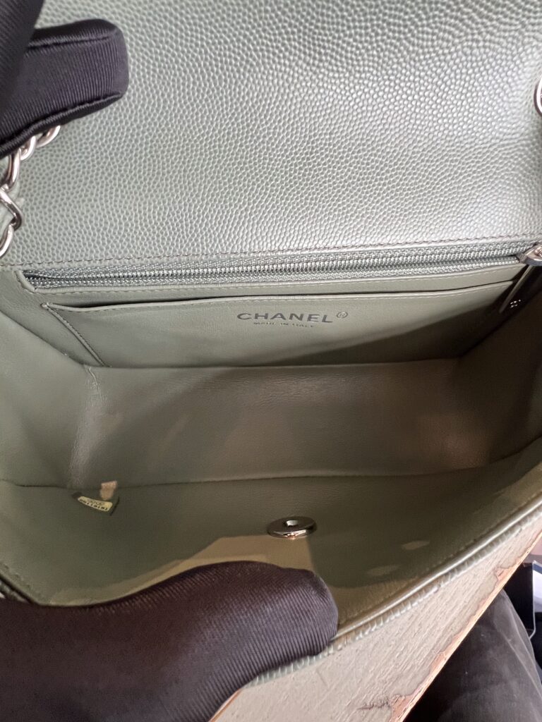Chanel Mini Rectangel Chevron Green SHW