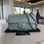 Chanel Mini Rectangel Chevron Green SHW