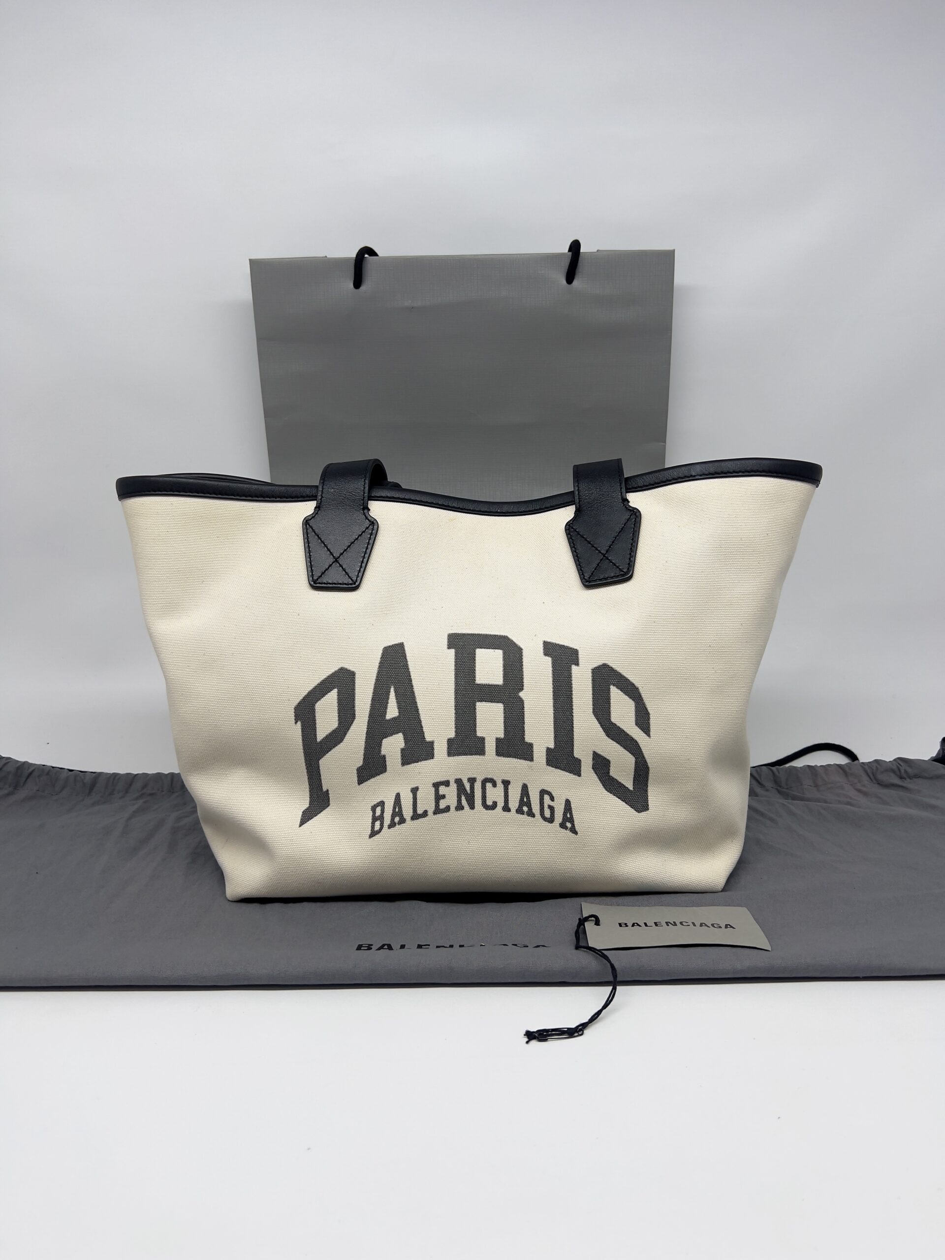 Balenciaga Cities Paris Jumbo Tote Canvas White Black