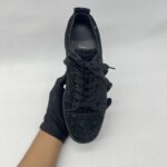Christian Louboutin Louis Junior Suede Glitter Black