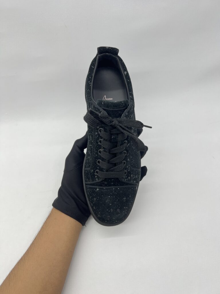 Christian Louboutin Louis Junior Suede Glitter Black