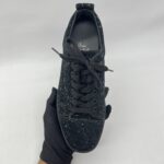 Christian Louboutin Louis Junior Suede Glitter Black