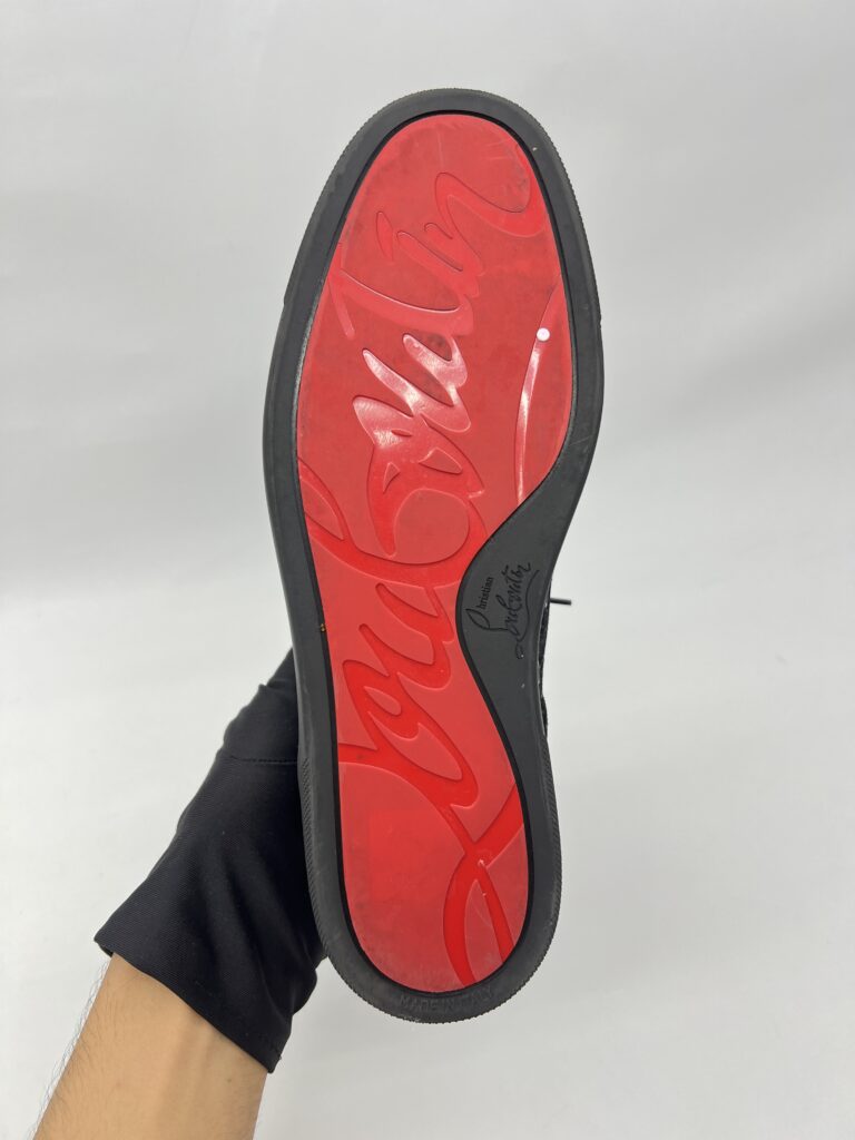 Christian Louboutin Louis Junior Suede Glitter Black