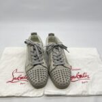 Christian Louboutin Louis Junior Spikes Suede Grey