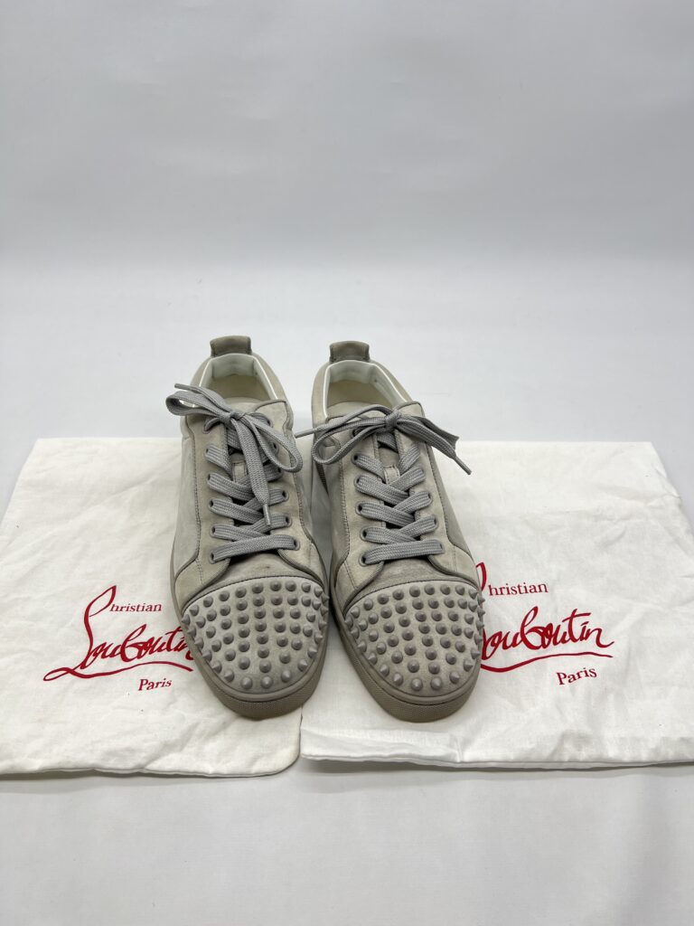 Christian Louboutin Louis Junior Spikes Suede Grey