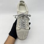 Christian Louboutin Louis Junior Spikes Suede Grey