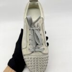 Christian Louboutin Louis Junior Spikes Suede Grey