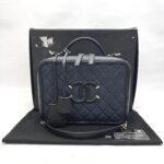 Chanel Filigree Vanity Caviar Navy Black GHW
