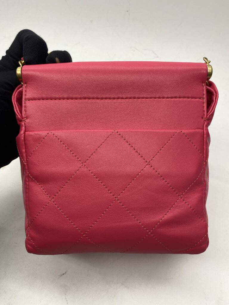 Chanel Small Bucket Chain Lambskin Pink Fuchsia GHW