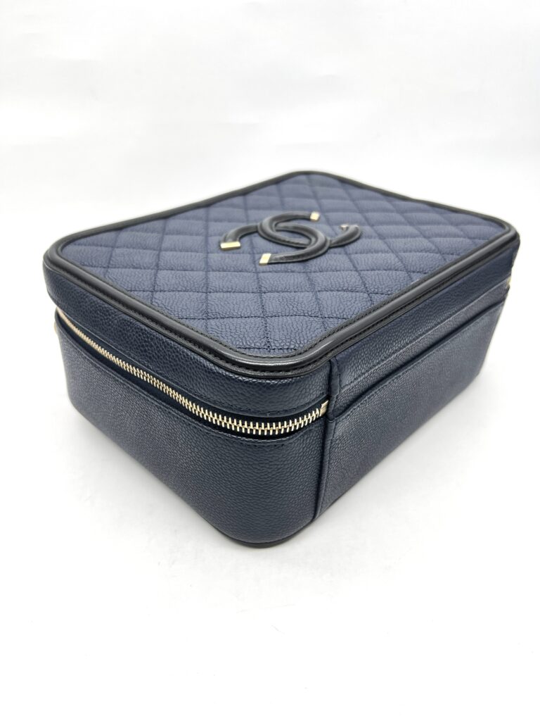Chanel Filigree Vanity Caviar Navy Black GHW