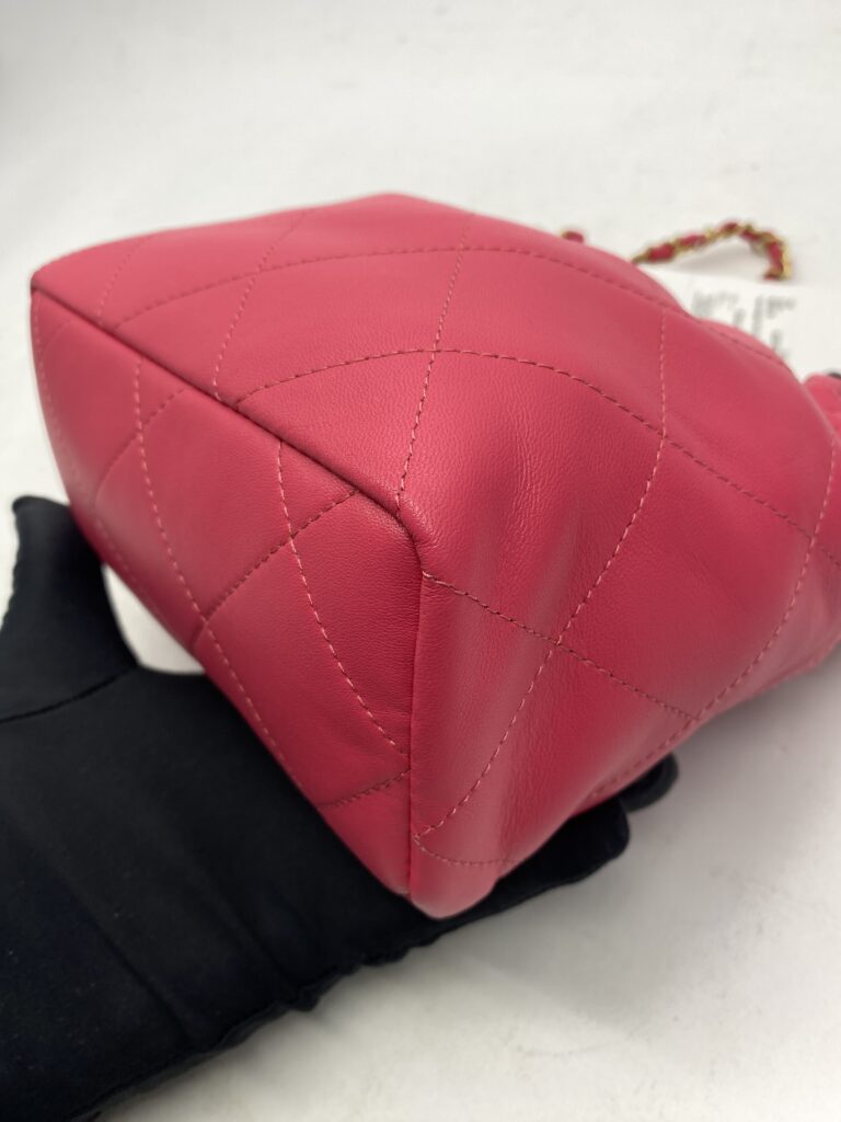 Chanel Small Bucket Chain Lambskin Pink Fuchsia GHW