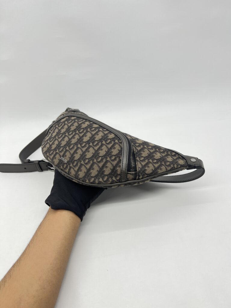 Dior Belt Bag Oblique Brown Grey