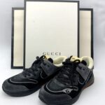 Gucci Ultrapace Sneakers Suede Mesh Black Ivory
