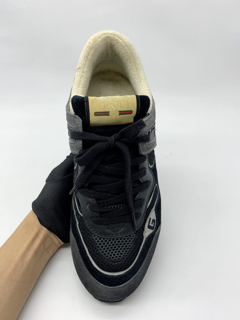 Gucci Ultrapace Sneakers Suede Mesh Black Ivory