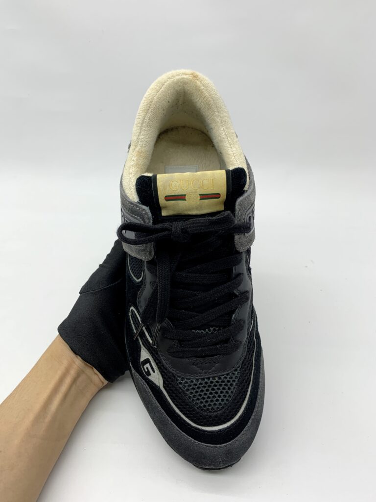 Gucci Ultrapace Sneakers Suede Mesh Black Ivory