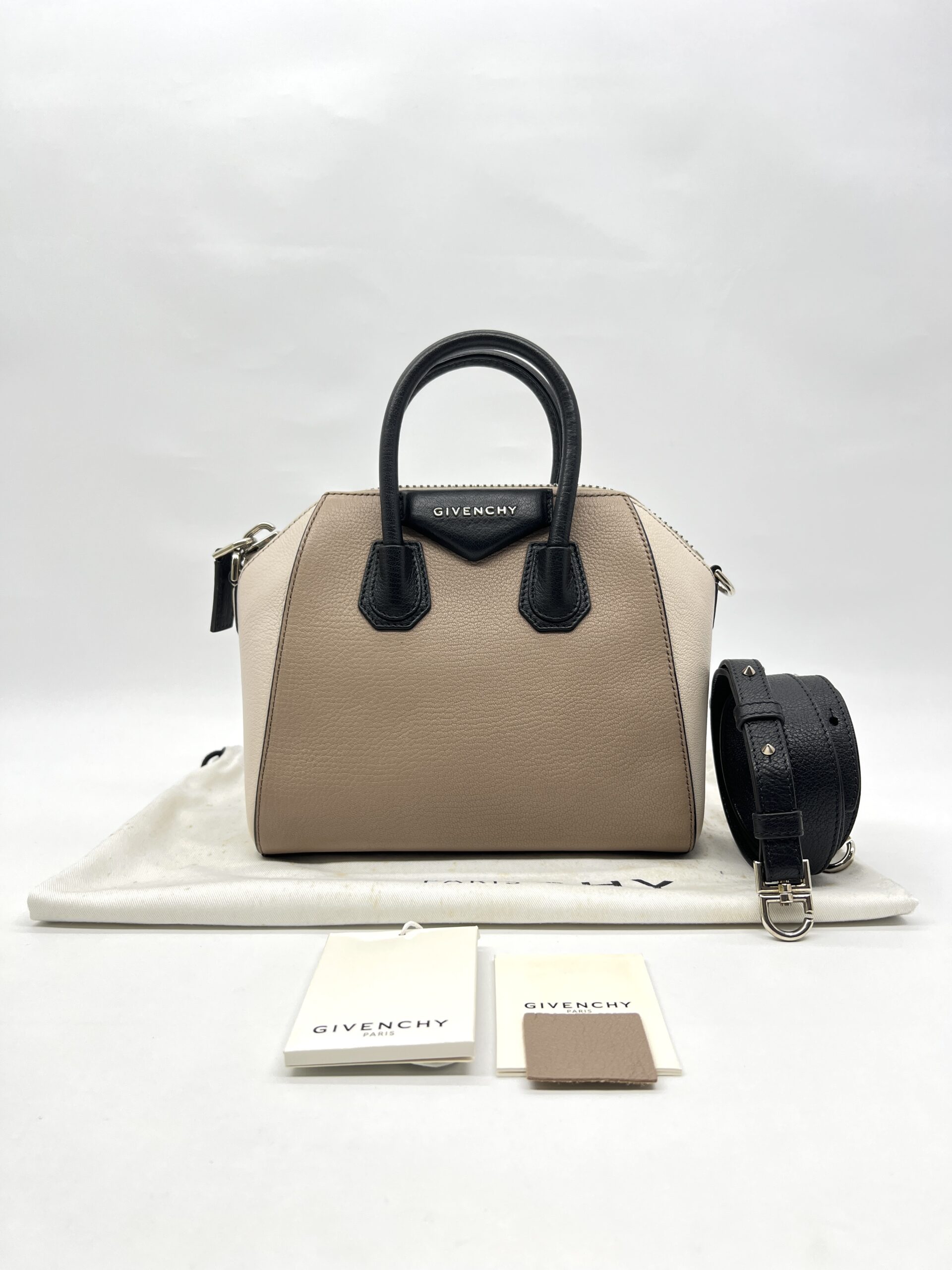 Givenchy Mini Antigona Beige Linen Multicolor SHW