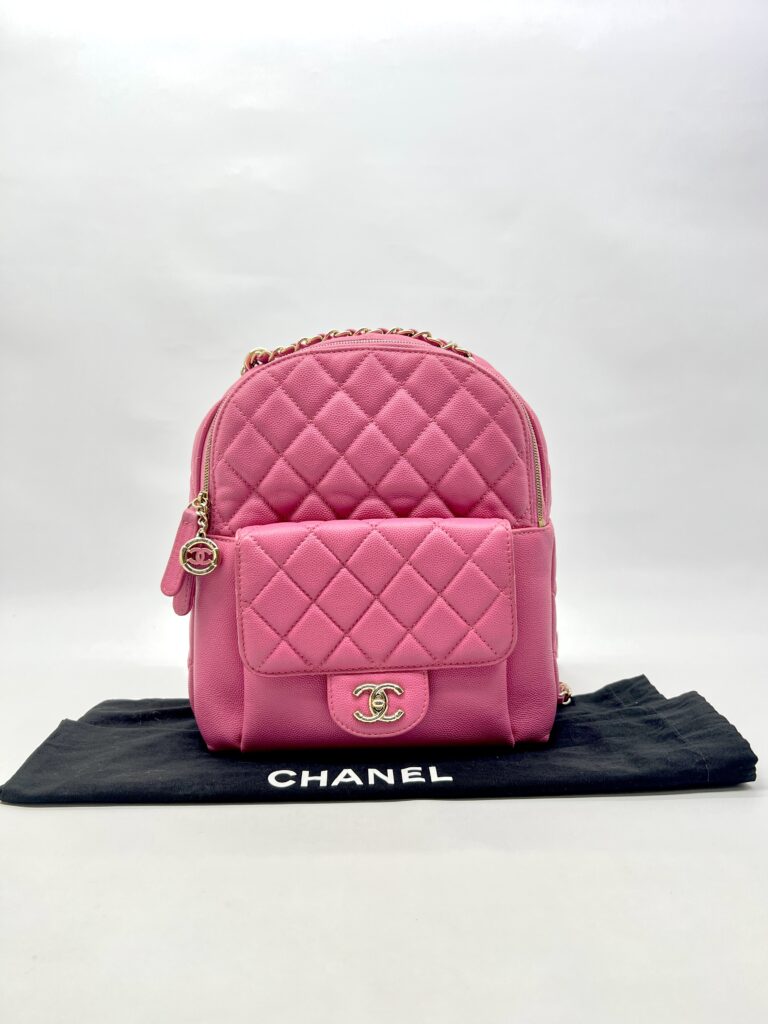 Chanel CC Day Backpack Caviar Pink GHW