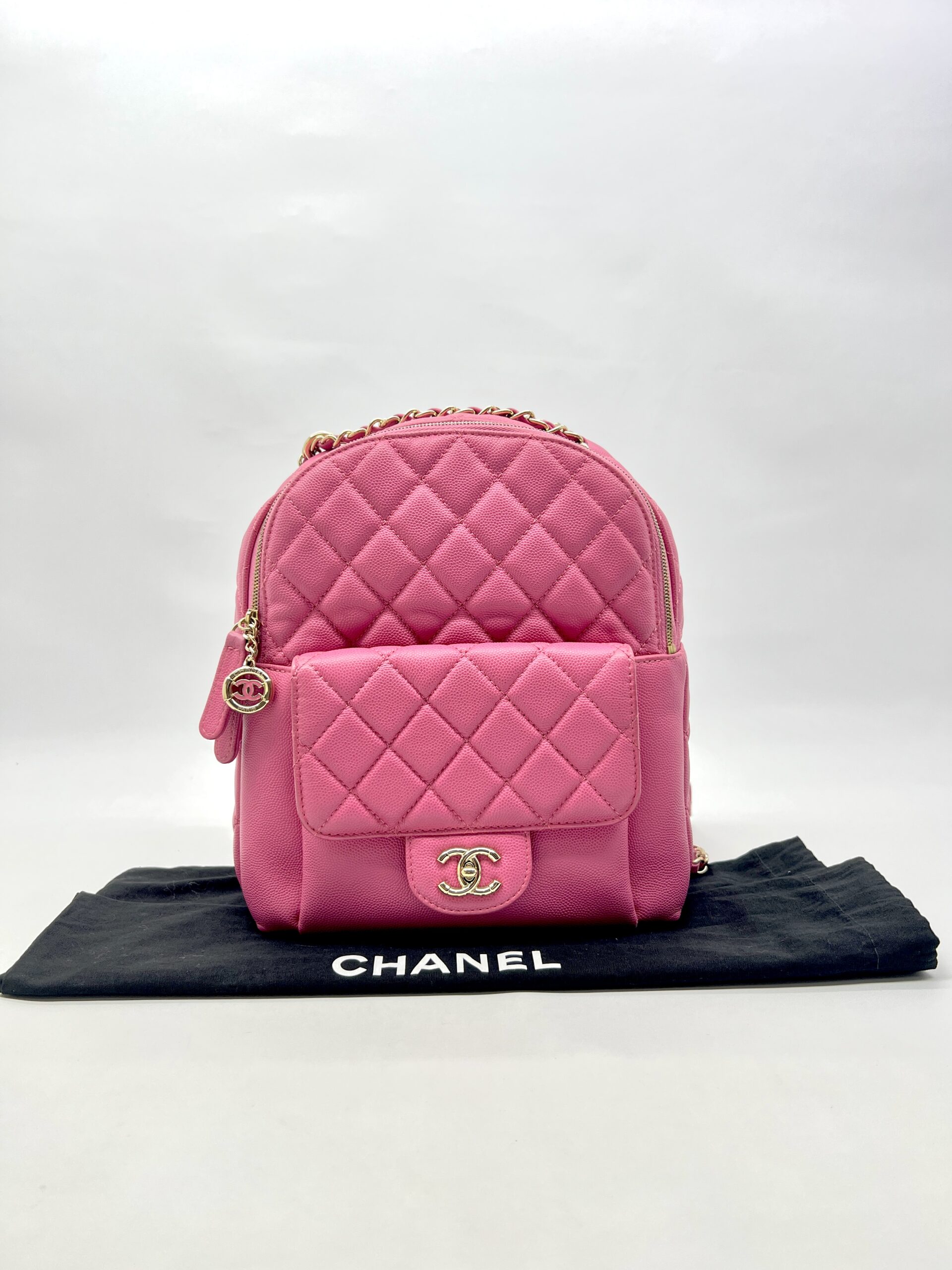 Chanel CC Day Backpack Caviar Pink GHW
