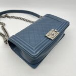 Chanel Boy 25 Lambskin Blue RHW