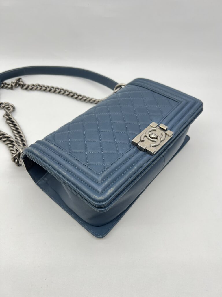 Chanel Boy 25 Lambskin Blue RHW