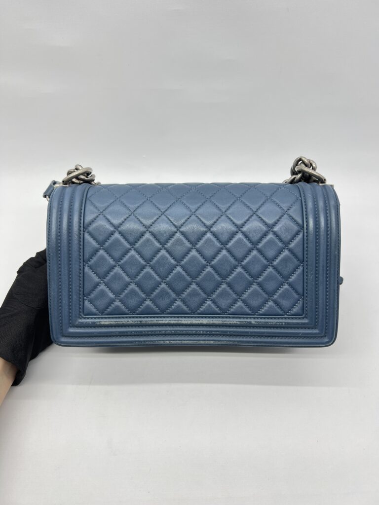 Chanel Boy 25 Lambskin Blue RHW