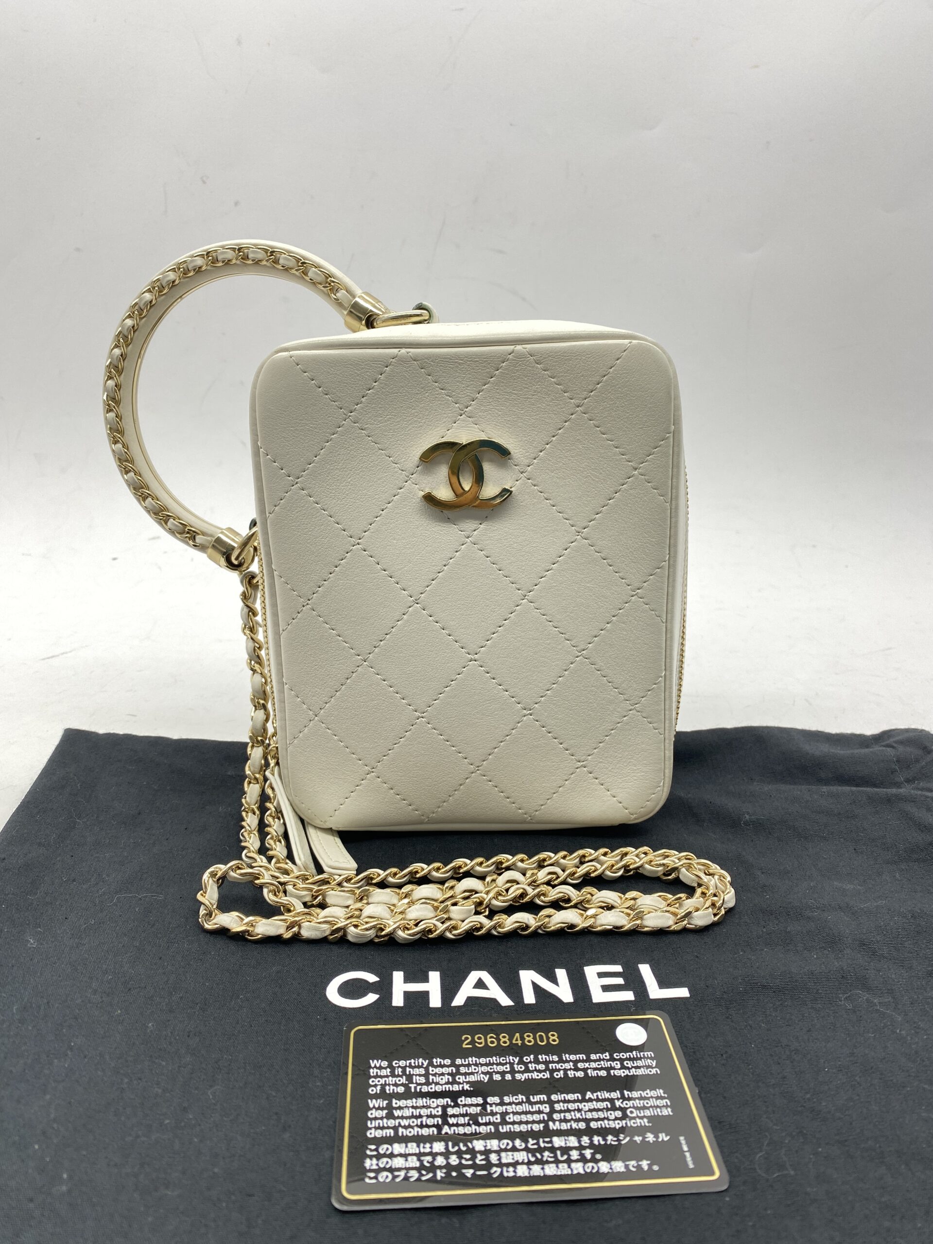 Chanel Vertical Camera Case White LGHW