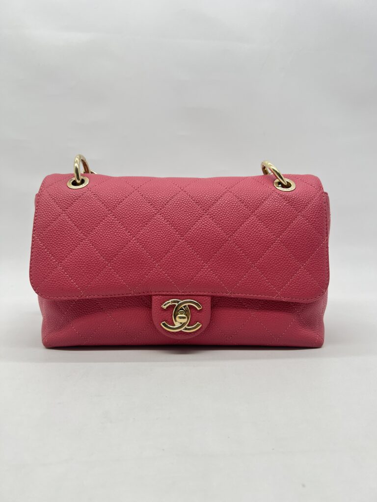 Chanel City Walk Flap Bag Caviar Pink GHW