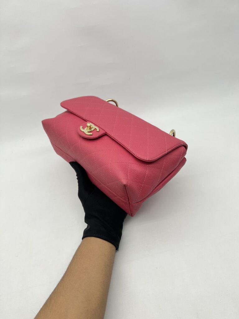 Chanel City Walk Flap Bag Caviar Pink GHW
