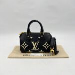 Louis Vitton Nano Speedy Monogram Empreinte Black Beige GHW