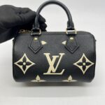 Louis Vitton Nano Speedy Monogram Empreinte Black Beige GHW