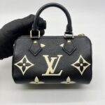 Louis Vitton Nano Speedy Monogram Empreinte Black Beige GHW