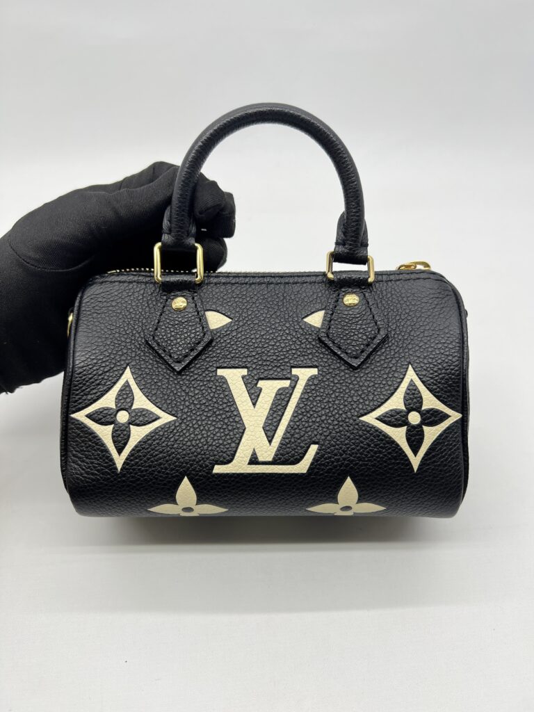 Louis Vitton Nano Speedy Monogram Empreinte Black Beige GHW