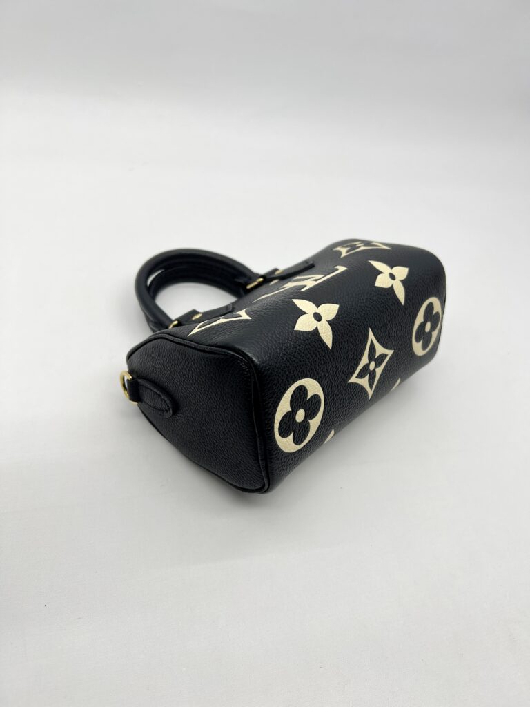 Louis Vitton Nano Speedy Monogram Empreinte Black Beige GHW