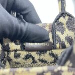Dior Vertical Book Tote Canvas Leopard Black Beige GHW
