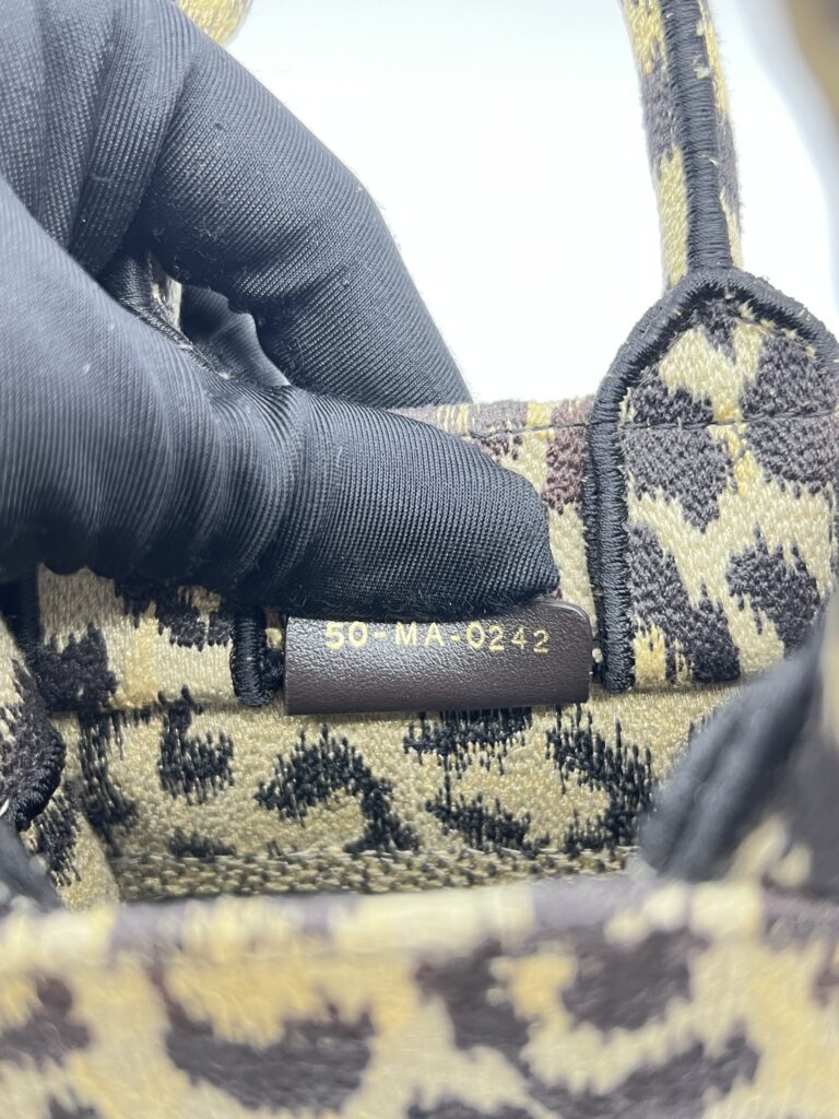 Dior Vertical Book Tote Canvas Leopard Black Beige GHW