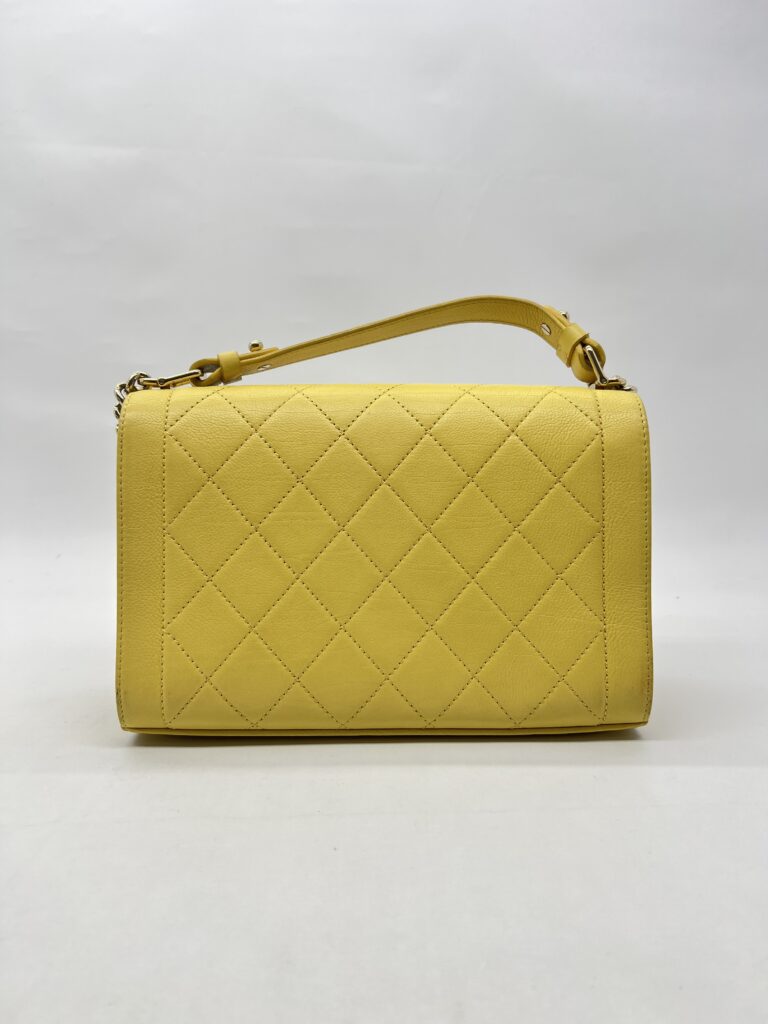 Chanel Medium Label Chick Yellow GHW