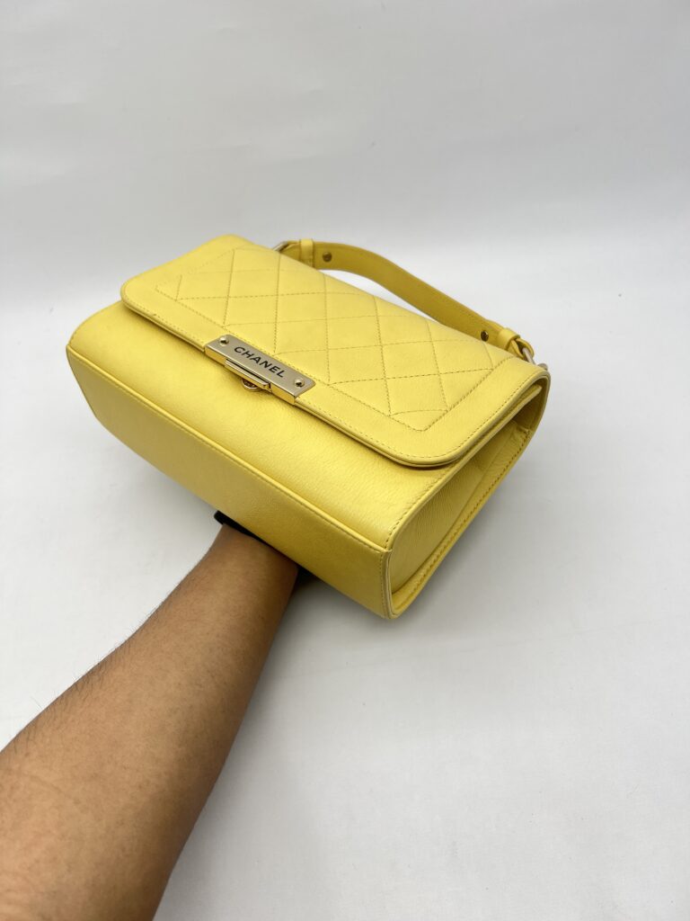 Chanel Medium Label Chick Yellow GHW