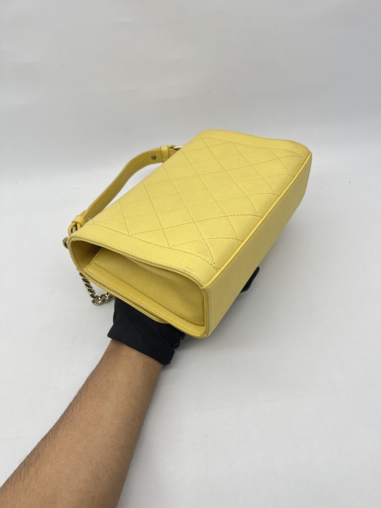 Chanel Medium Label Chick Yellow GHW