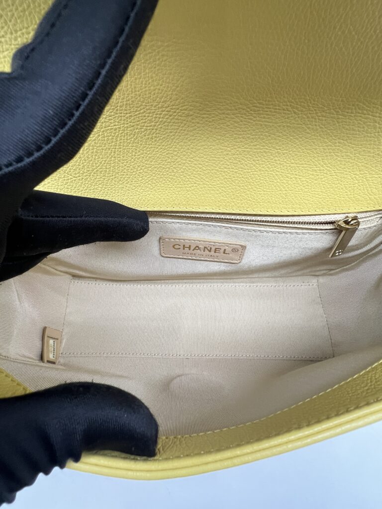 Chanel Medium Label Chick Yellow GHW