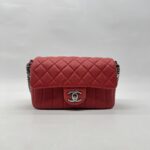 Chanel Multi Chain Flap Bag Red