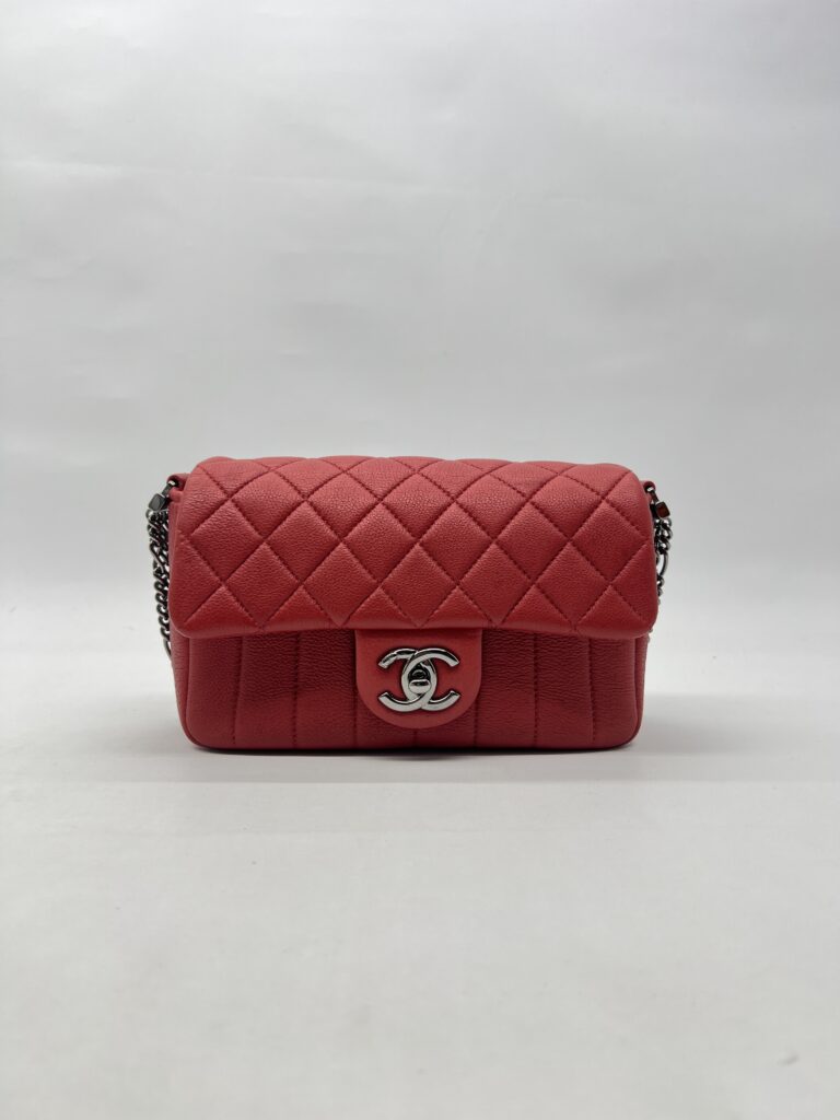 Chanel Multi Chain Flap Bag Red
