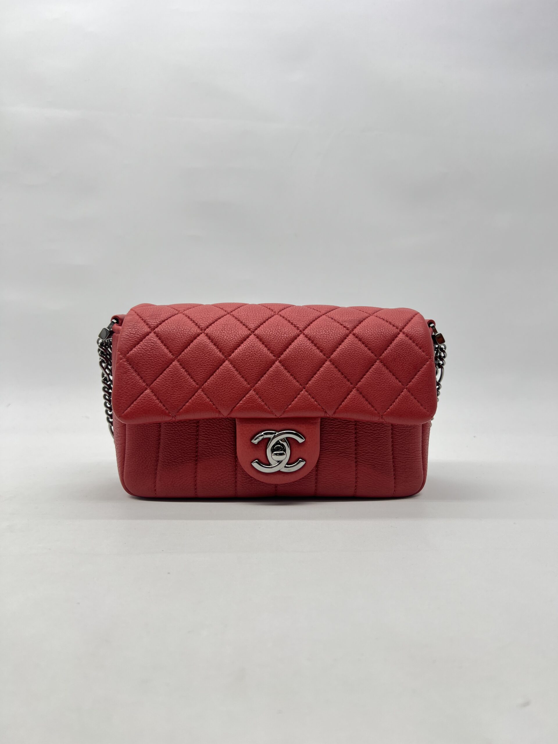 Chanel Multi Chain Flap Bag Red
