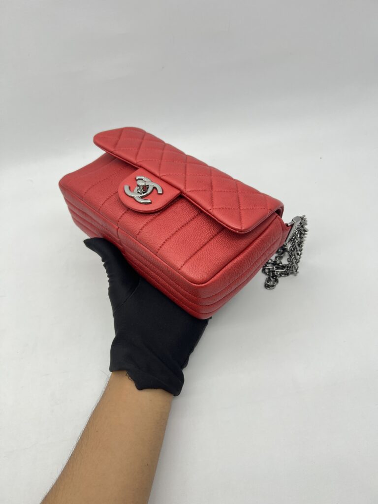 Chanel Multi Chain Flap Bag Red