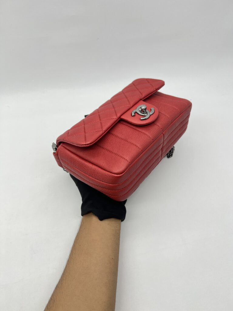 Chanel Multi Chain Flap Bag Red