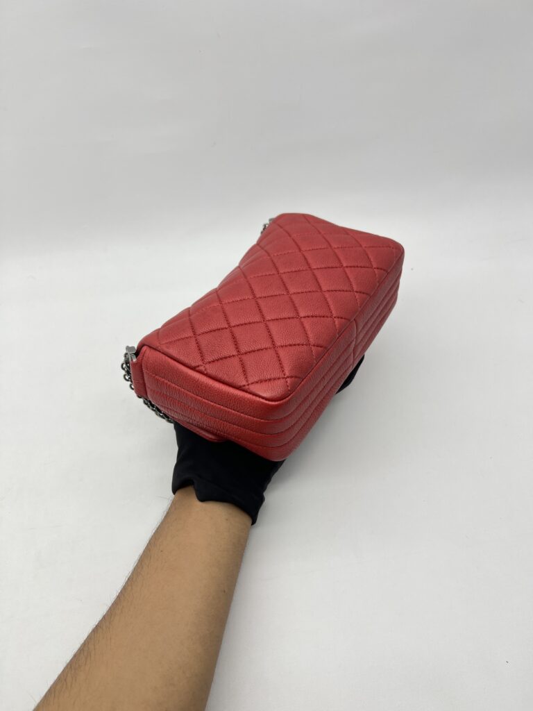 Chanel Multi Chain Flap Bag Red
